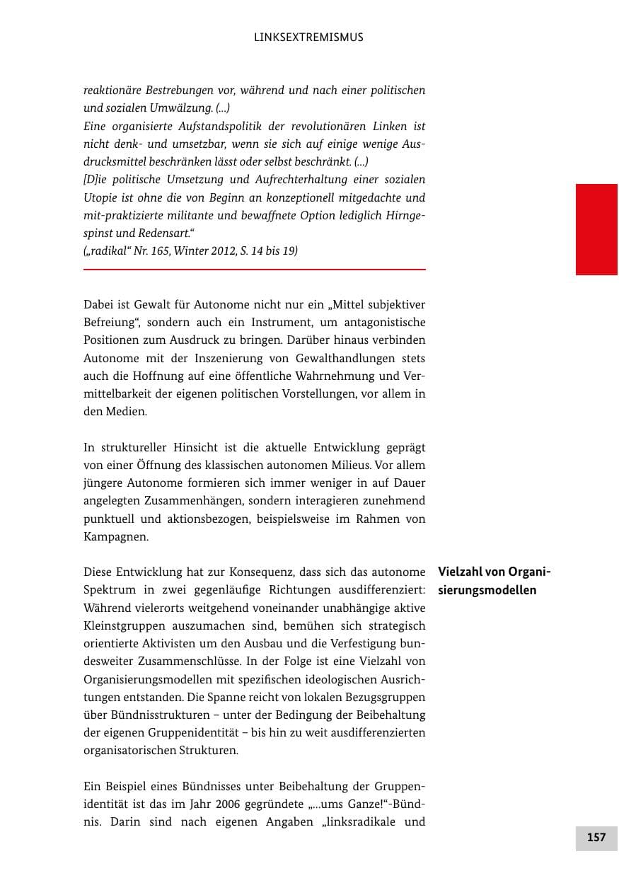 Seite 156 des Verfassungsschutzbericht 2012 Bund