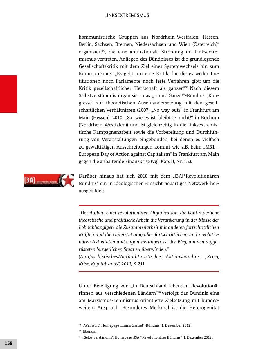 Seite 157 des Verfassungsschutzbericht 2012 Bund