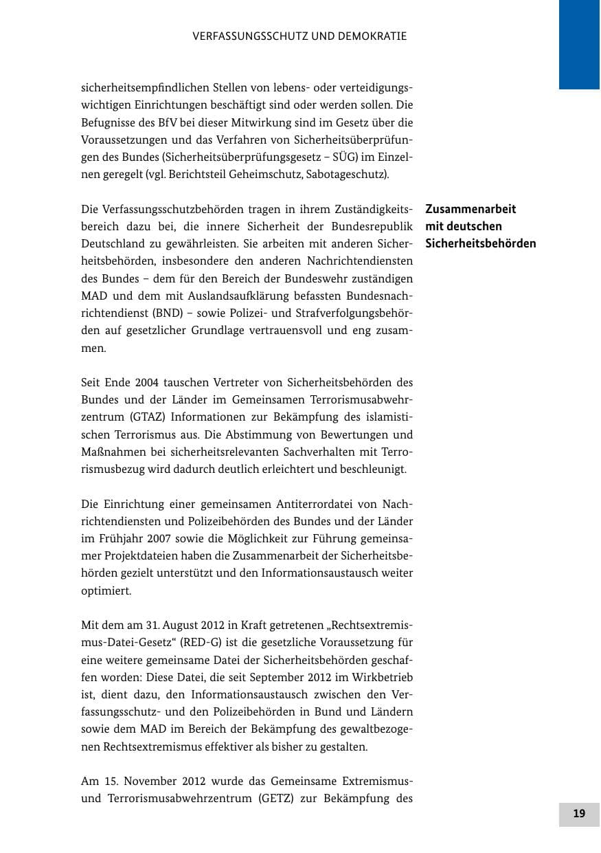 Seite 18 des Verfassungsschutzbericht 2012 Bund