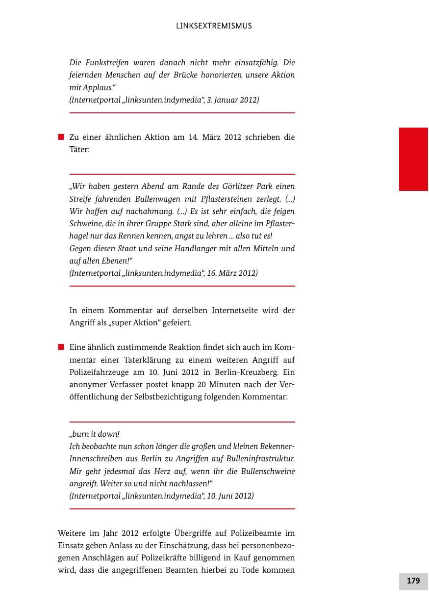 Seite 178 des Verfassungsschutzbericht 2012 Bund