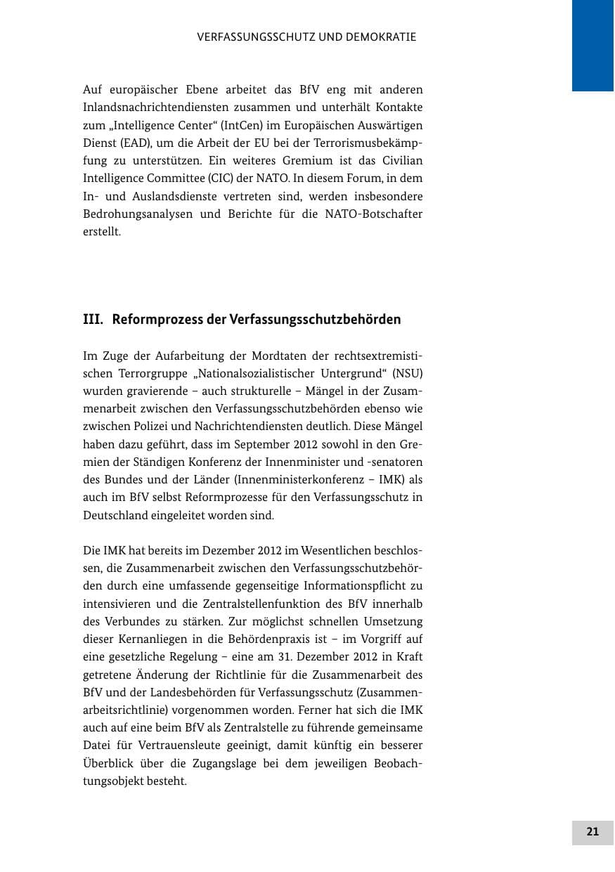Seite 20 des Verfassungsschutzbericht 2012 Bund