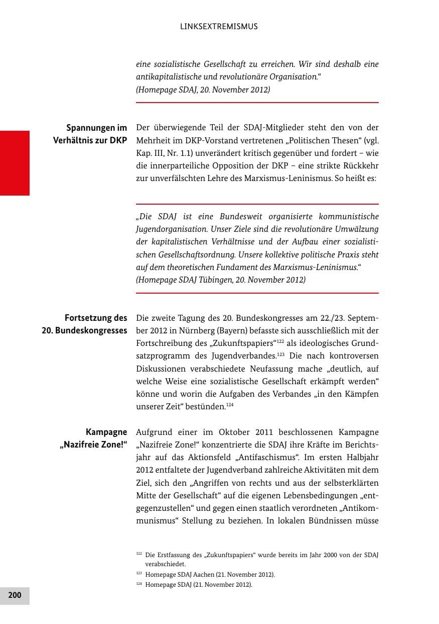 Seite 199 des Verfassungsschutzbericht 2012 Bund
