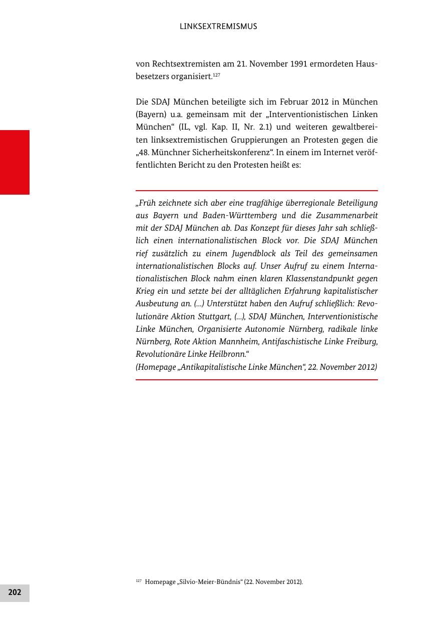 Seite 201 des Verfassungsschutzbericht 2012 Bund