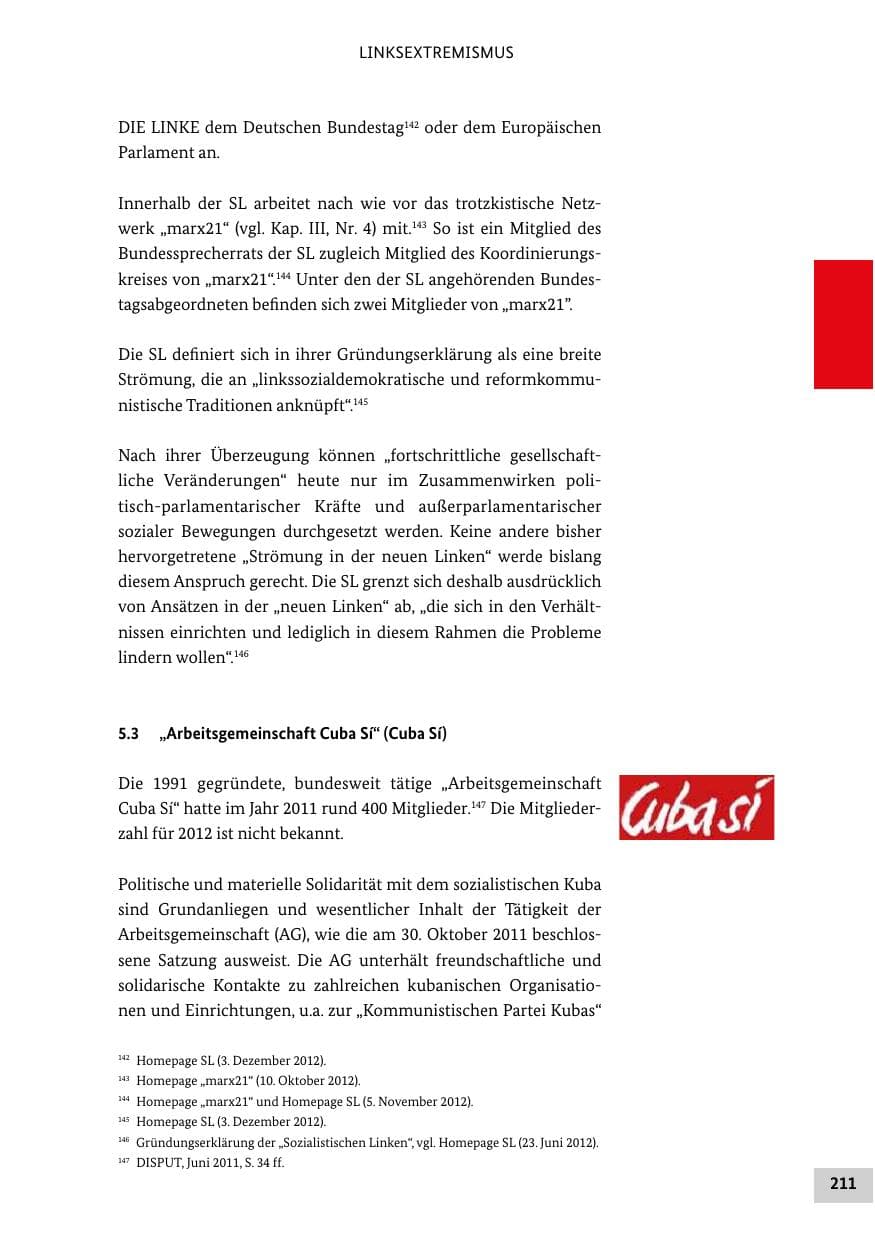 Seite 210 des Verfassungsschutzbericht 2012 Bund