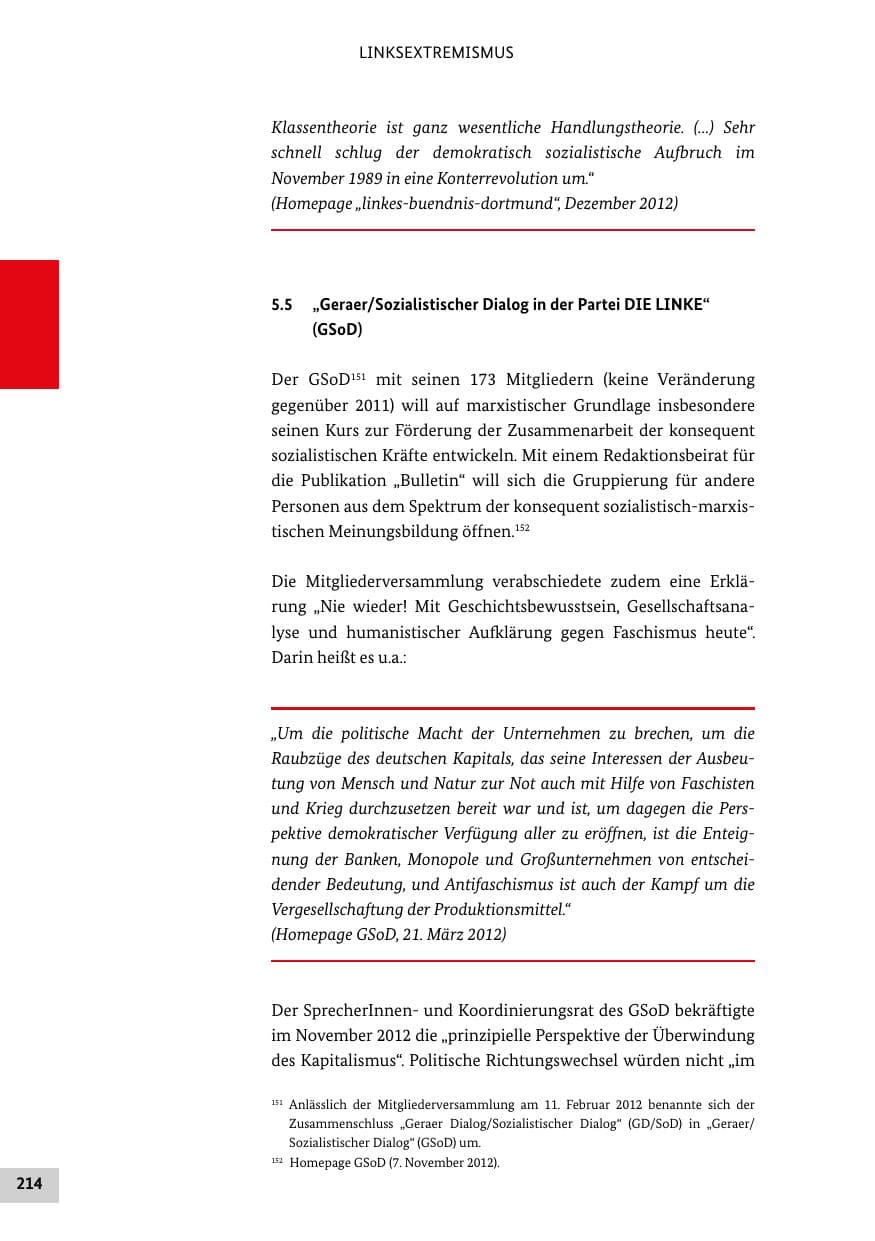 Seite 213 des Verfassungsschutzbericht 2012 Bund