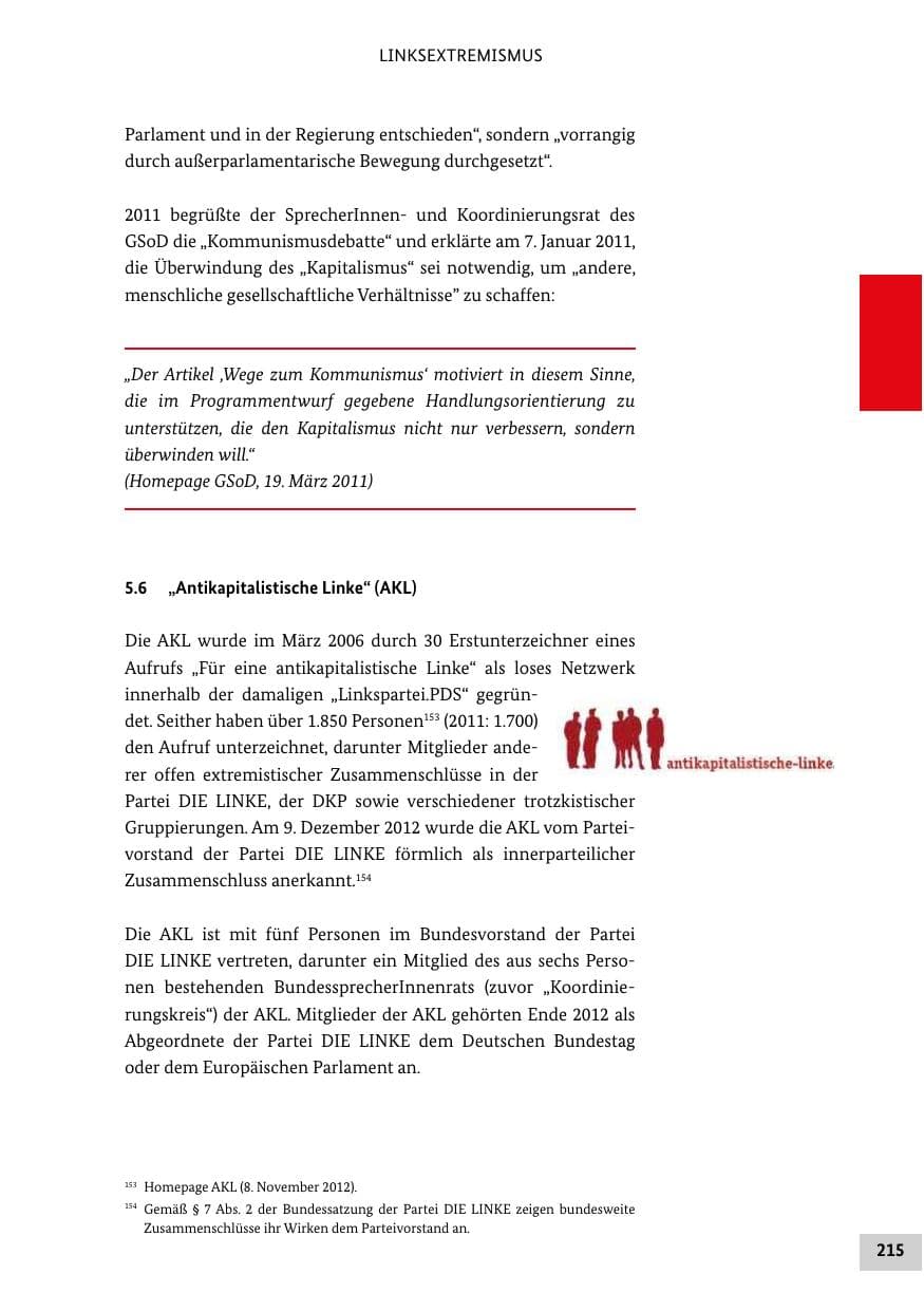 Seite 214 des Verfassungsschutzbericht 2012 Bund