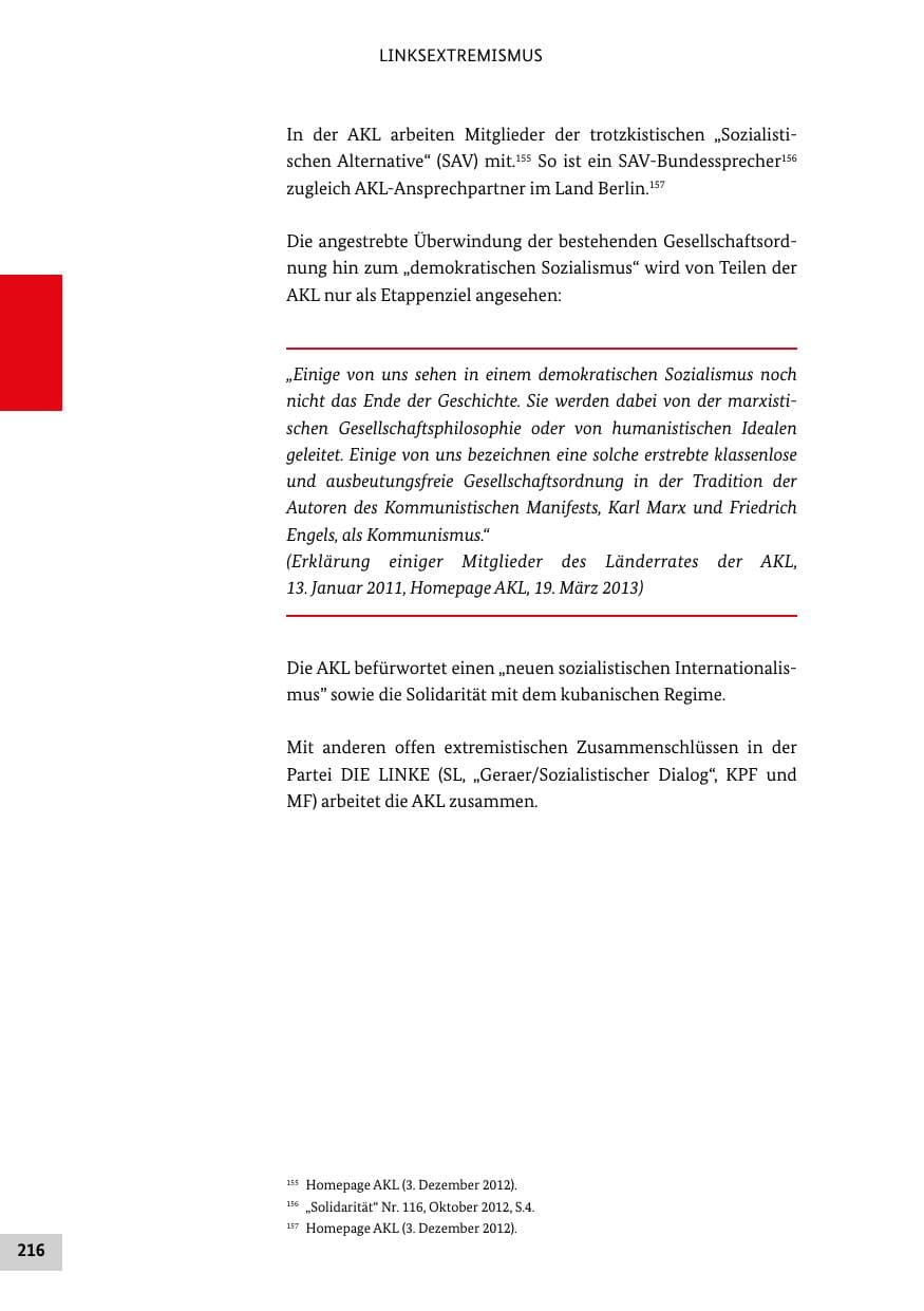 Seite 215 des Verfassungsschutzbericht 2012 Bund