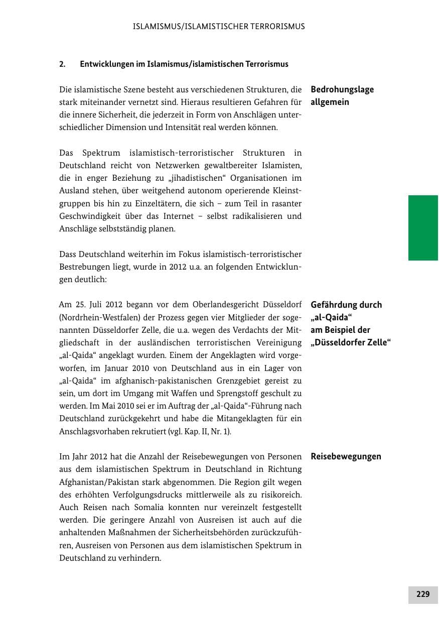 Seite 228 des Verfassungsschutzbericht 2012 Bund