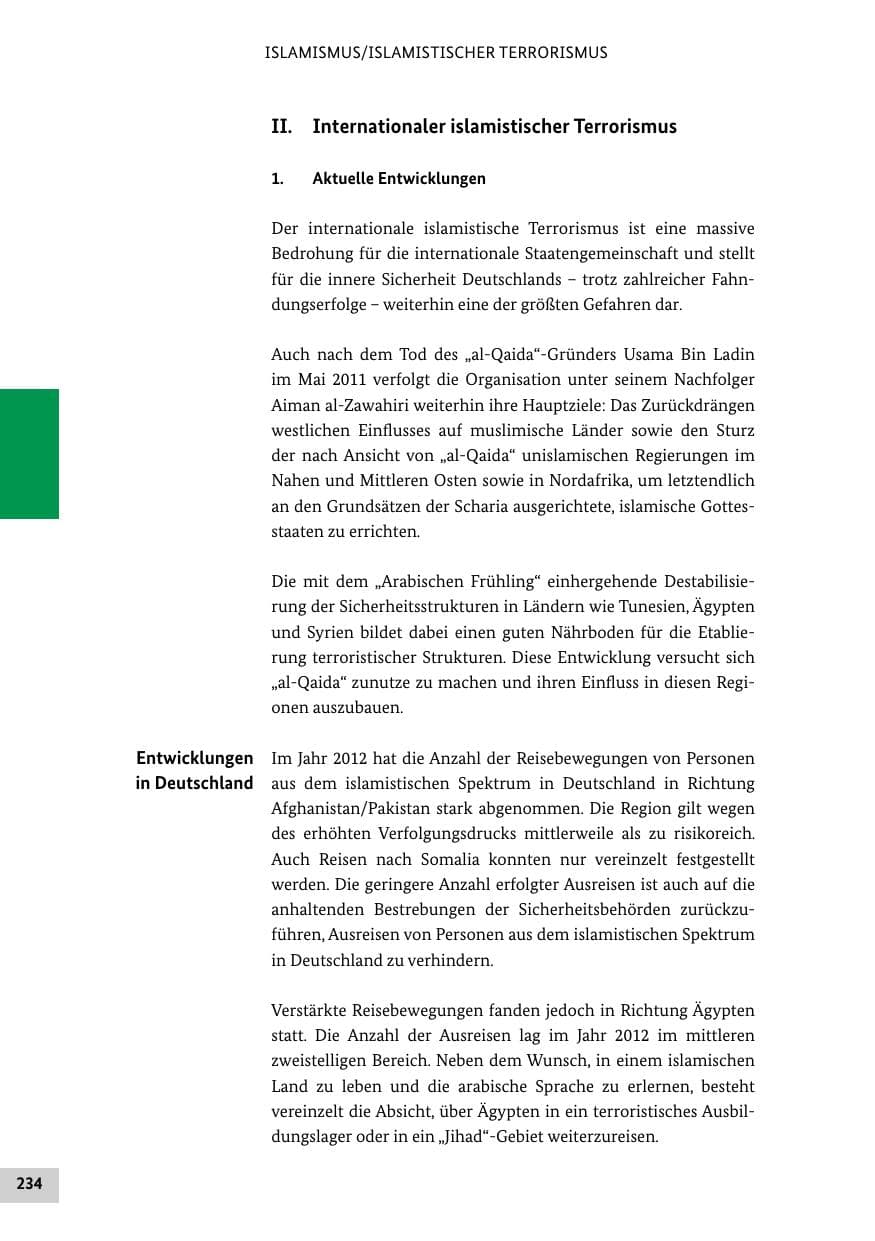 Seite 233 des Verfassungsschutzbericht 2012 Bund