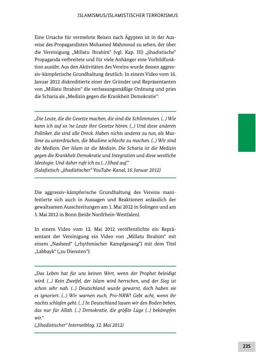 Seite 234 des Verfassungsschutzbericht 2012 Bund