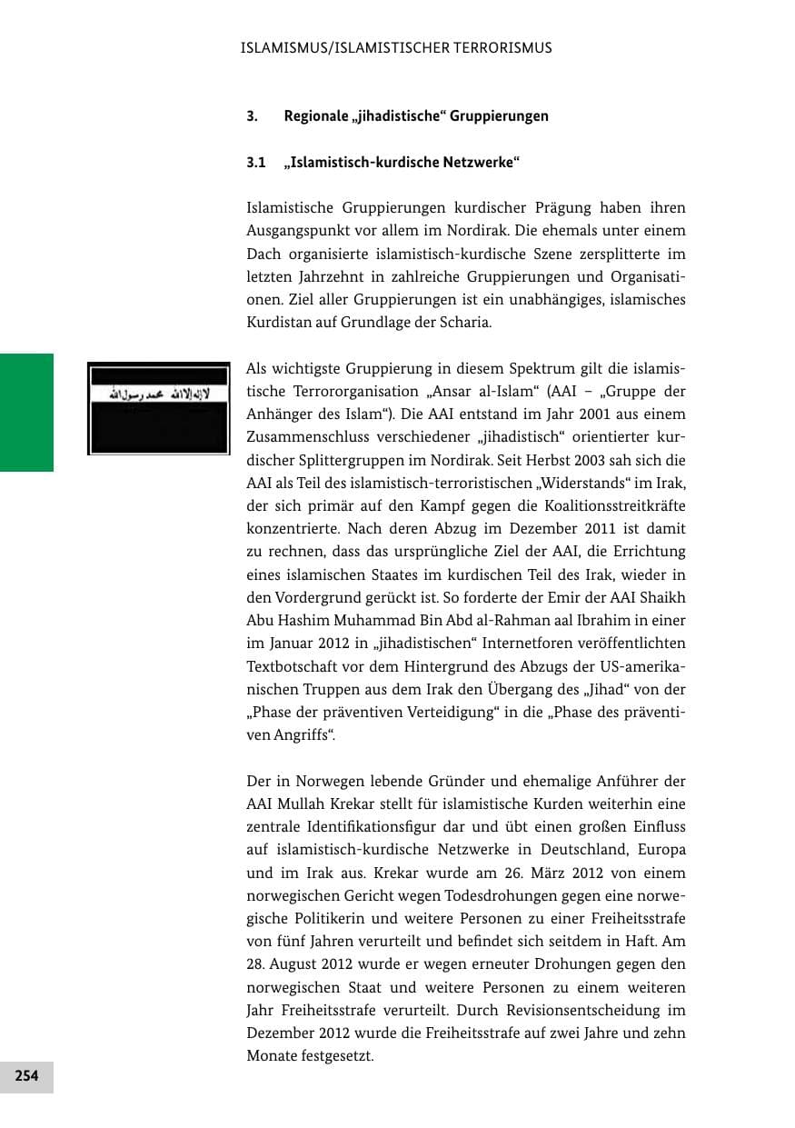 Seite 253 des Verfassungsschutzbericht 2012 Bund