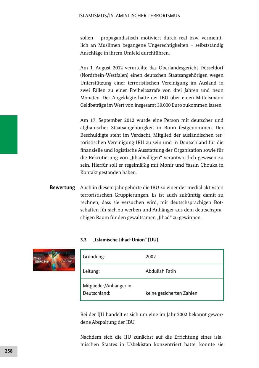 Seite 257 des Verfassungsschutzbericht 2012 Bund