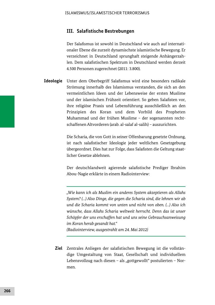 Seite 265 des Verfassungsschutzbericht 2012 Bund