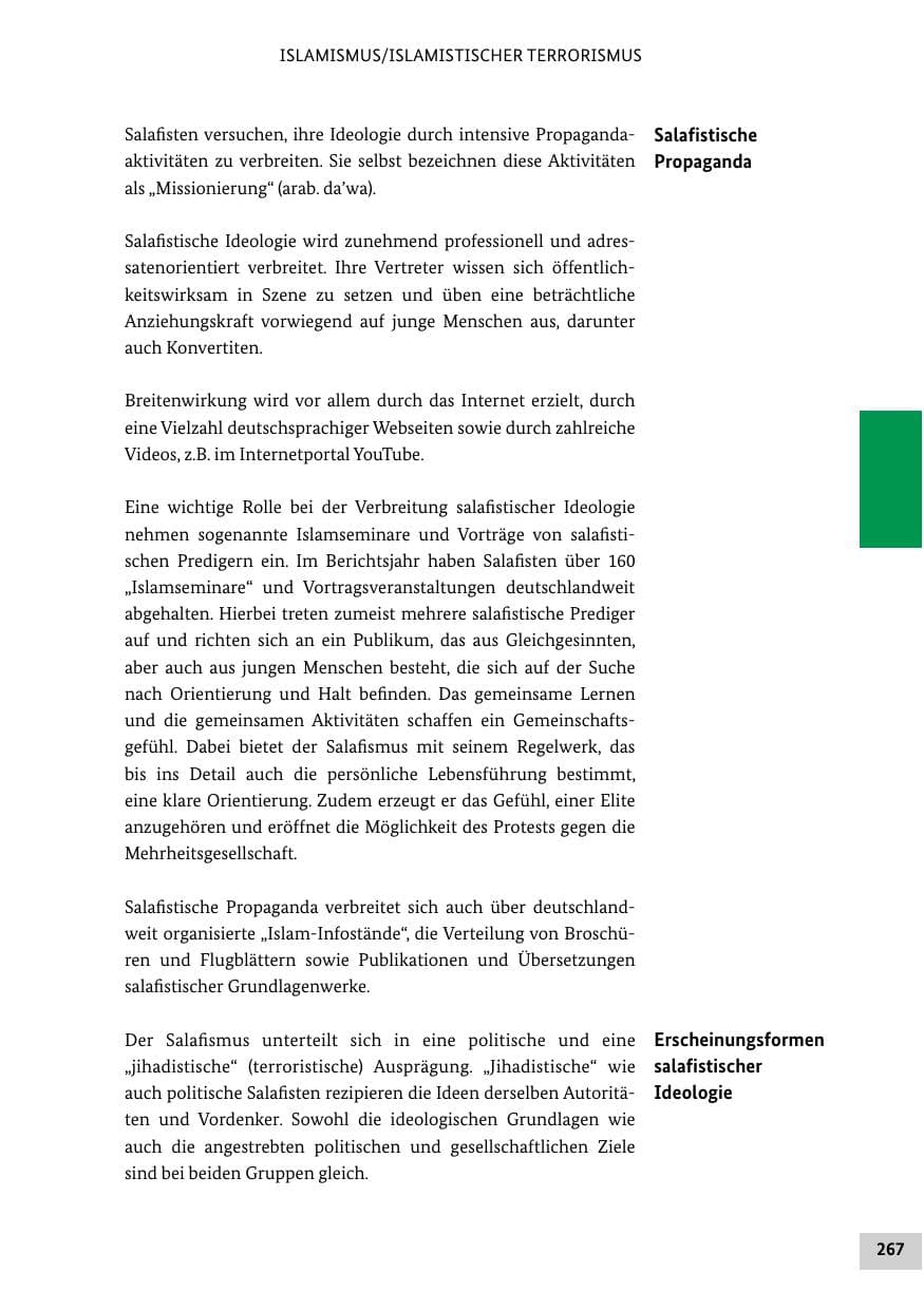 Seite 266 des Verfassungsschutzbericht 2012 Bund