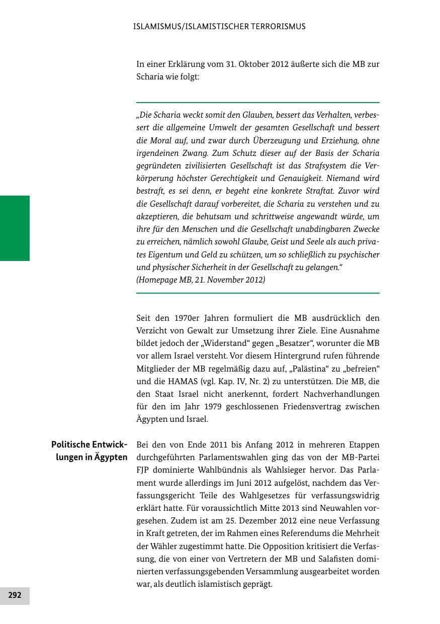 Seite 291 des Verfassungsschutzbericht 2012 Bund
