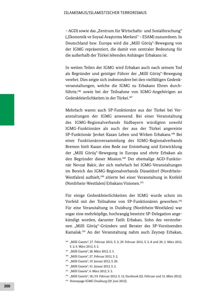 Seite 299 des Verfassungsschutzbericht 2012 Bund