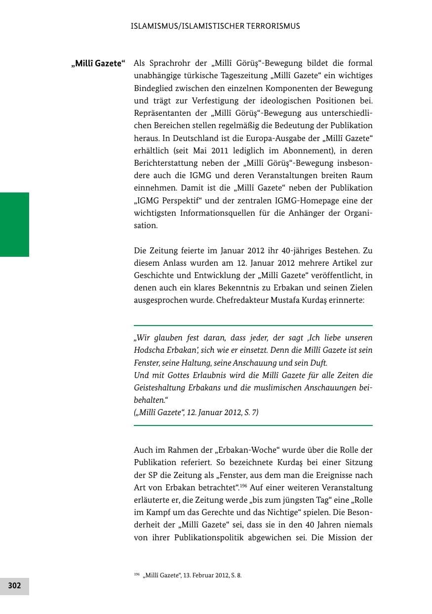 Seite 301 des Verfassungsschutzbericht 2012 Bund