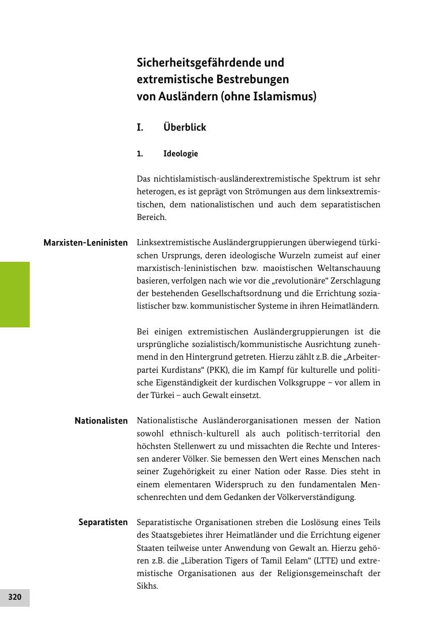 Seite 319 des Verfassungsschutzbericht 2012 Bund