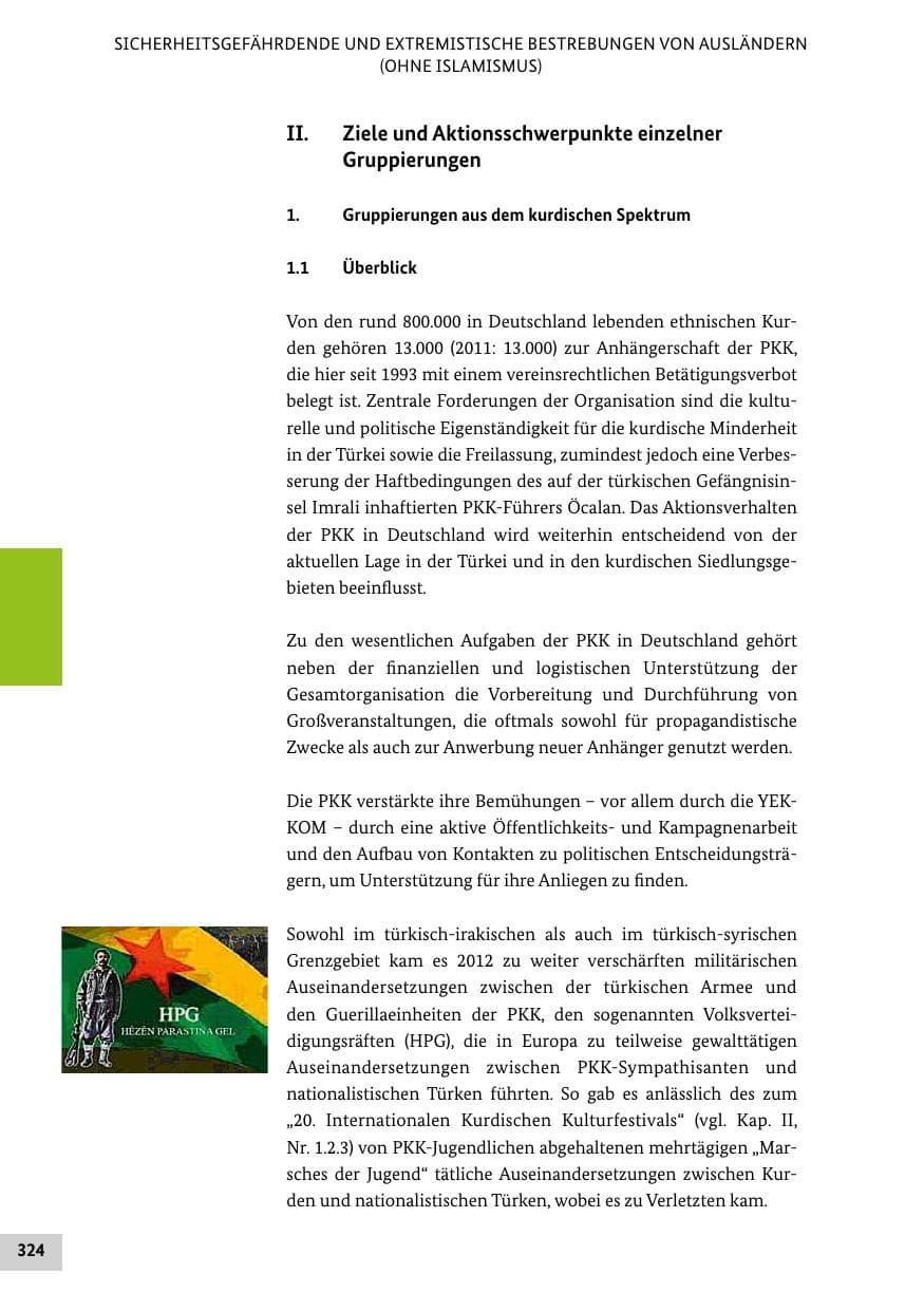 Seite 323 des Verfassungsschutzbericht 2012 Bund
