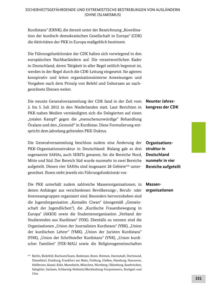 Seite 330 des Verfassungsschutzbericht 2012 Bund