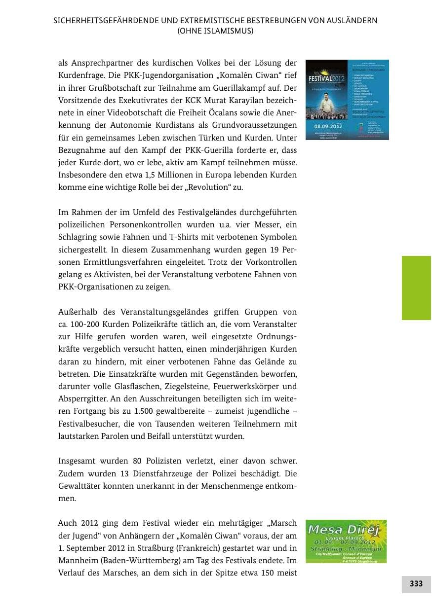 Seite 332 des Verfassungsschutzbericht 2012 Bund