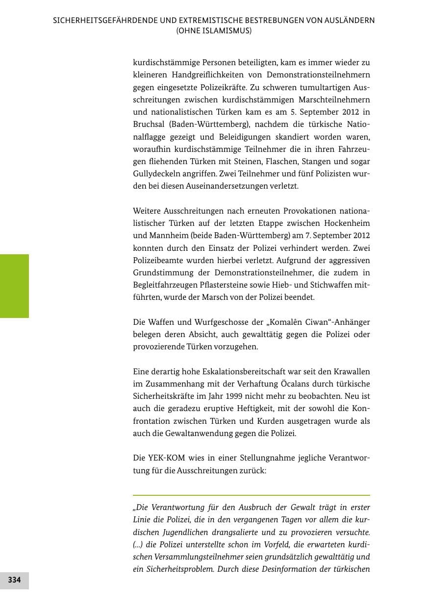 Seite 333 des Verfassungsschutzbericht 2012 Bund