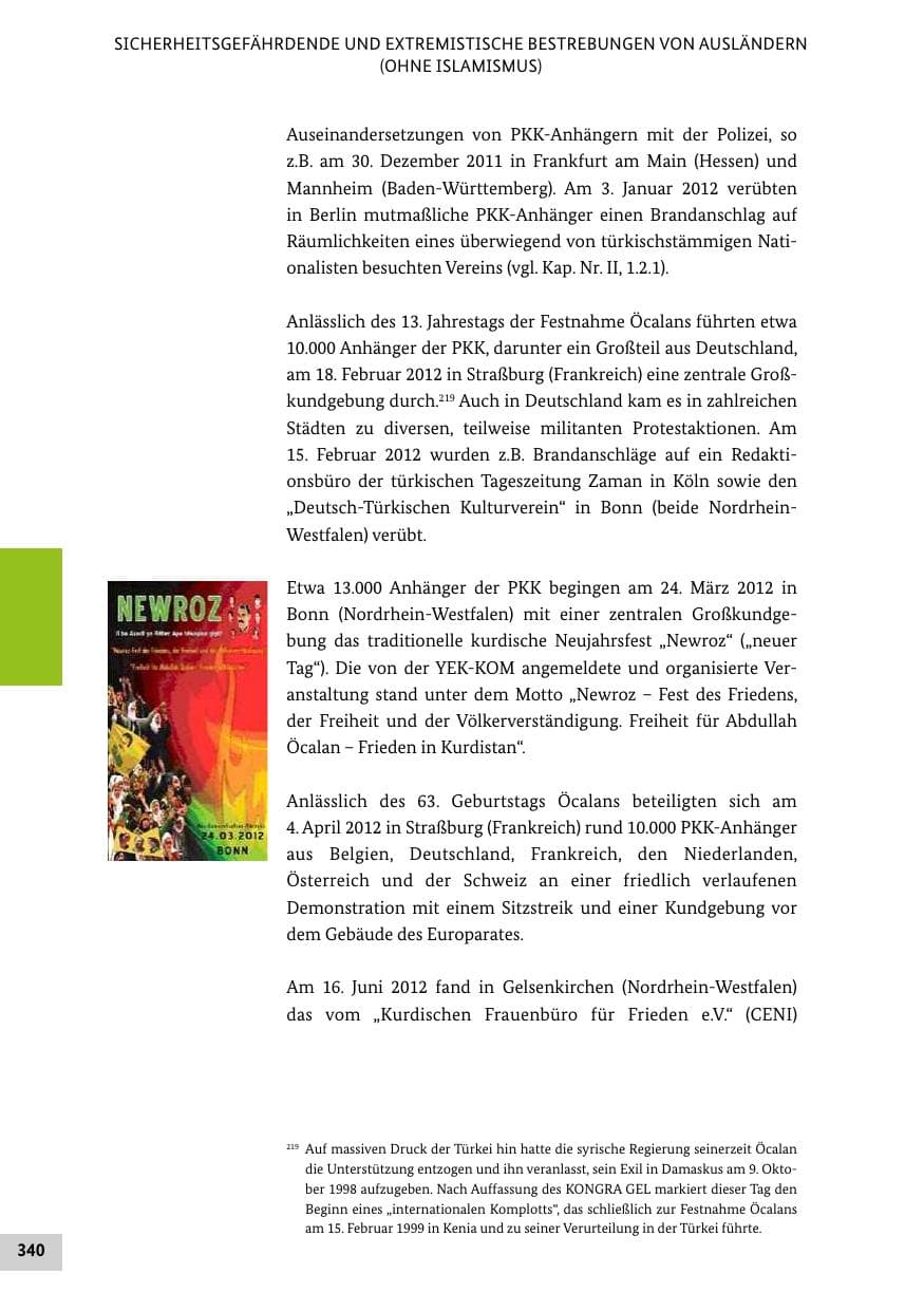 Seite 339 des Verfassungsschutzbericht 2012 Bund