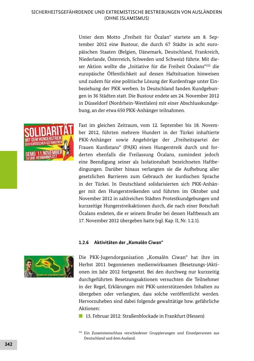 Seite 341 des Verfassungsschutzbericht 2012 Bund
