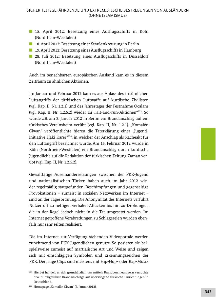 Seite 342 des Verfassungsschutzbericht 2012 Bund