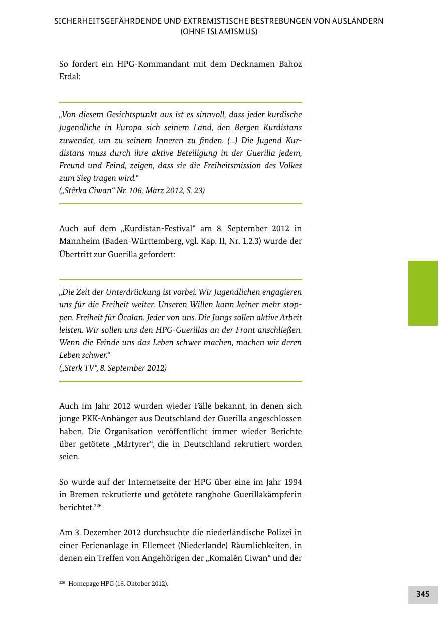 Seite 344 des Verfassungsschutzbericht 2012 Bund