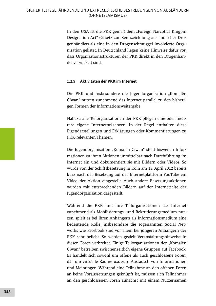 Seite 347 des Verfassungsschutzbericht 2012 Bund