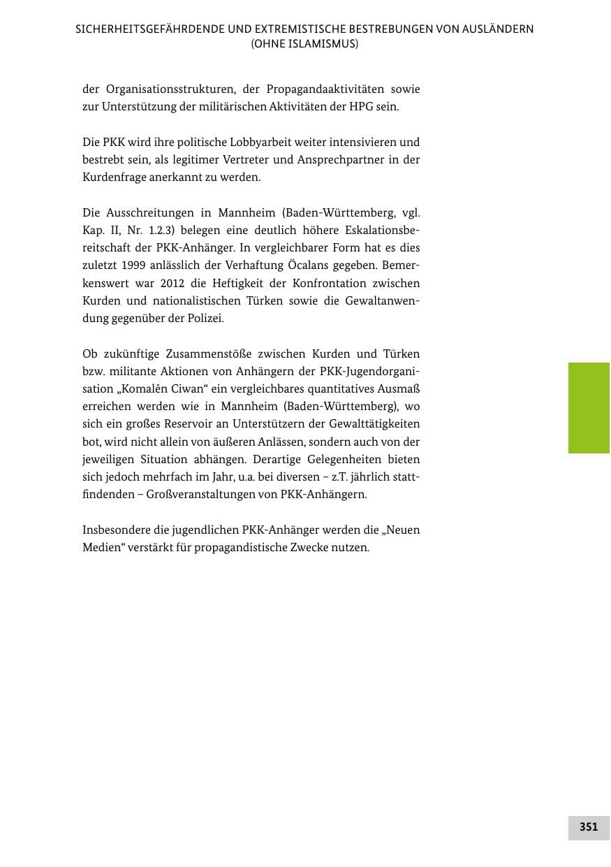 Seite 350 des Verfassungsschutzbericht 2012 Bund