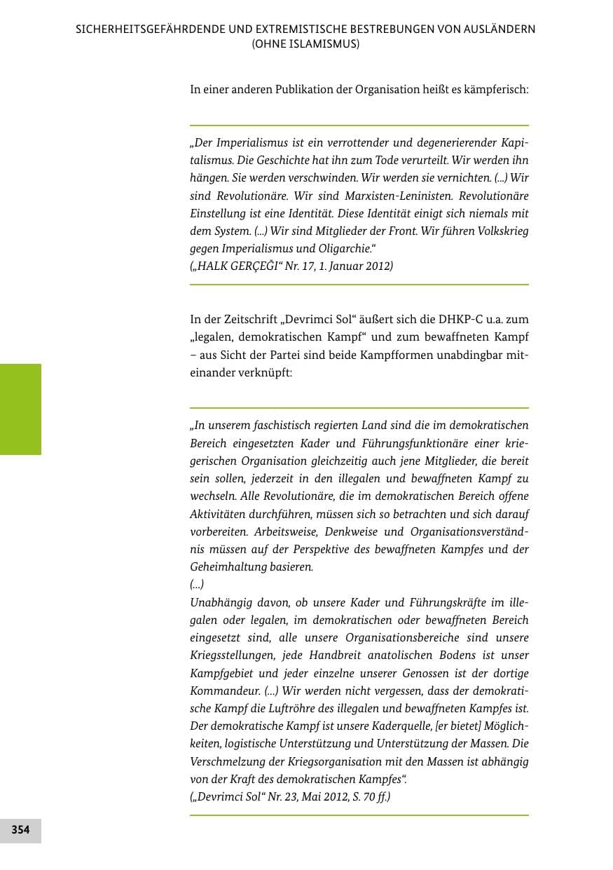 Seite 353 des Verfassungsschutzbericht 2012 Bund