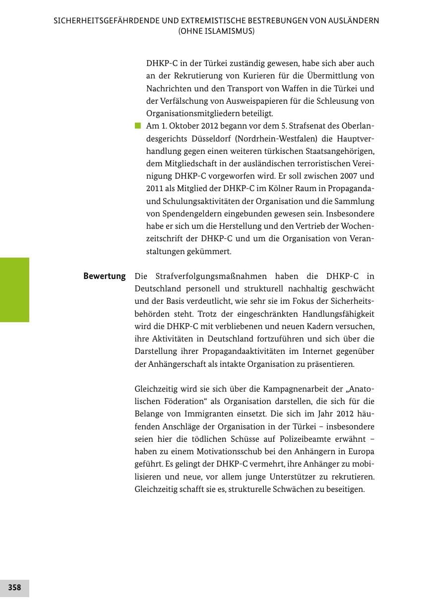 Seite 357 des Verfassungsschutzbericht 2012 Bund