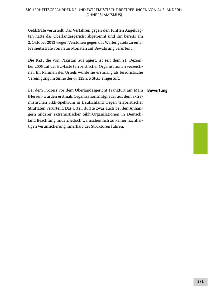 Seite 370 des Verfassungsschutzbericht 2012 Bund