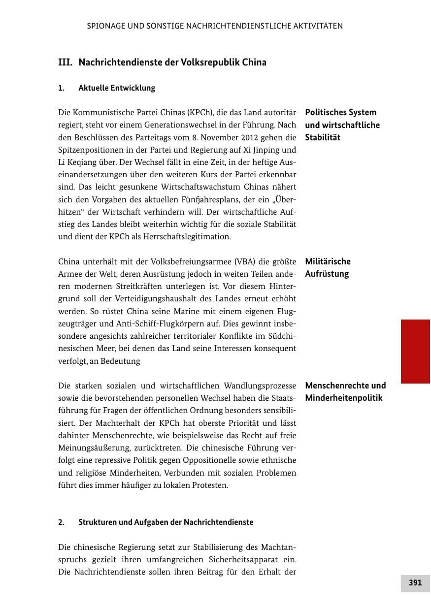 Seite 390 des Verfassungsschutzbericht 2012 Bund