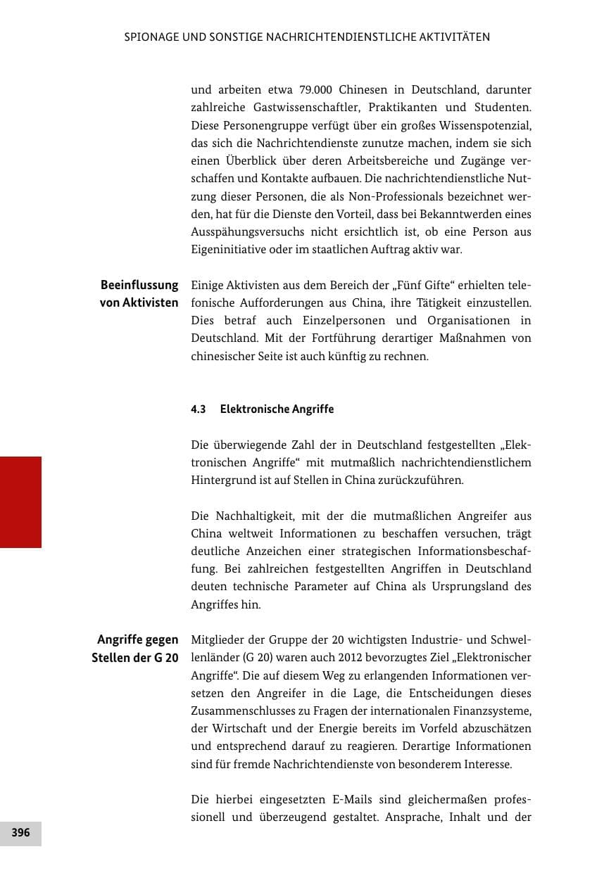 Seite 395 des Verfassungsschutzbericht 2012 Bund
