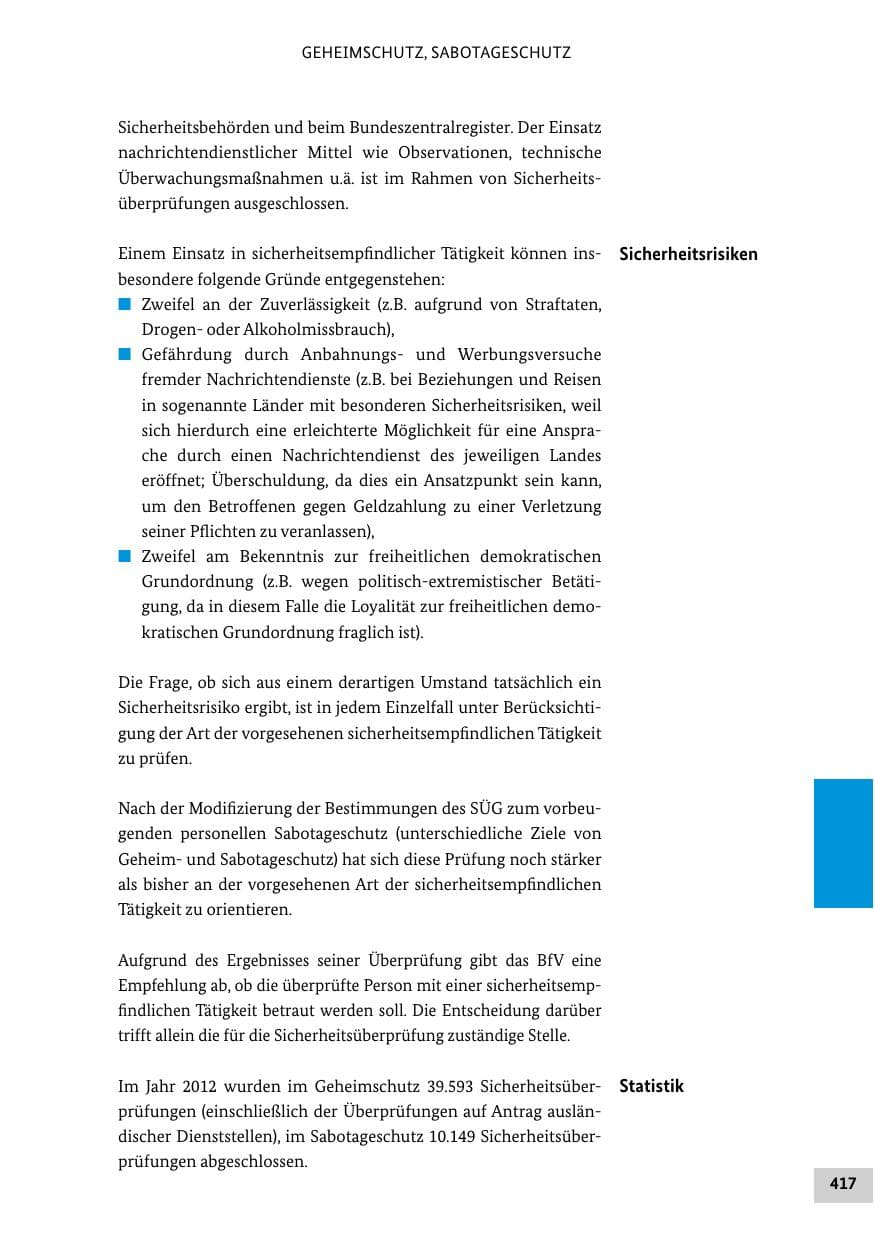Seite 416 des Verfassungsschutzbericht 2012 Bund
