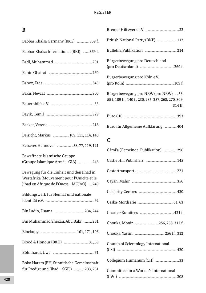 Seite 427 des Verfassungsschutzbericht 2012 Bund