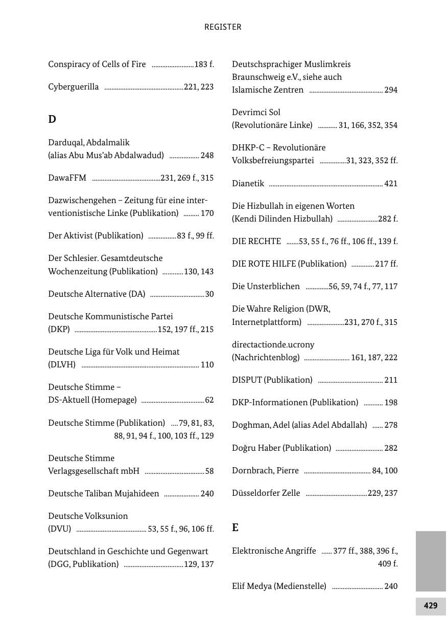 Seite 428 des Verfassungsschutzbericht 2012 Bund