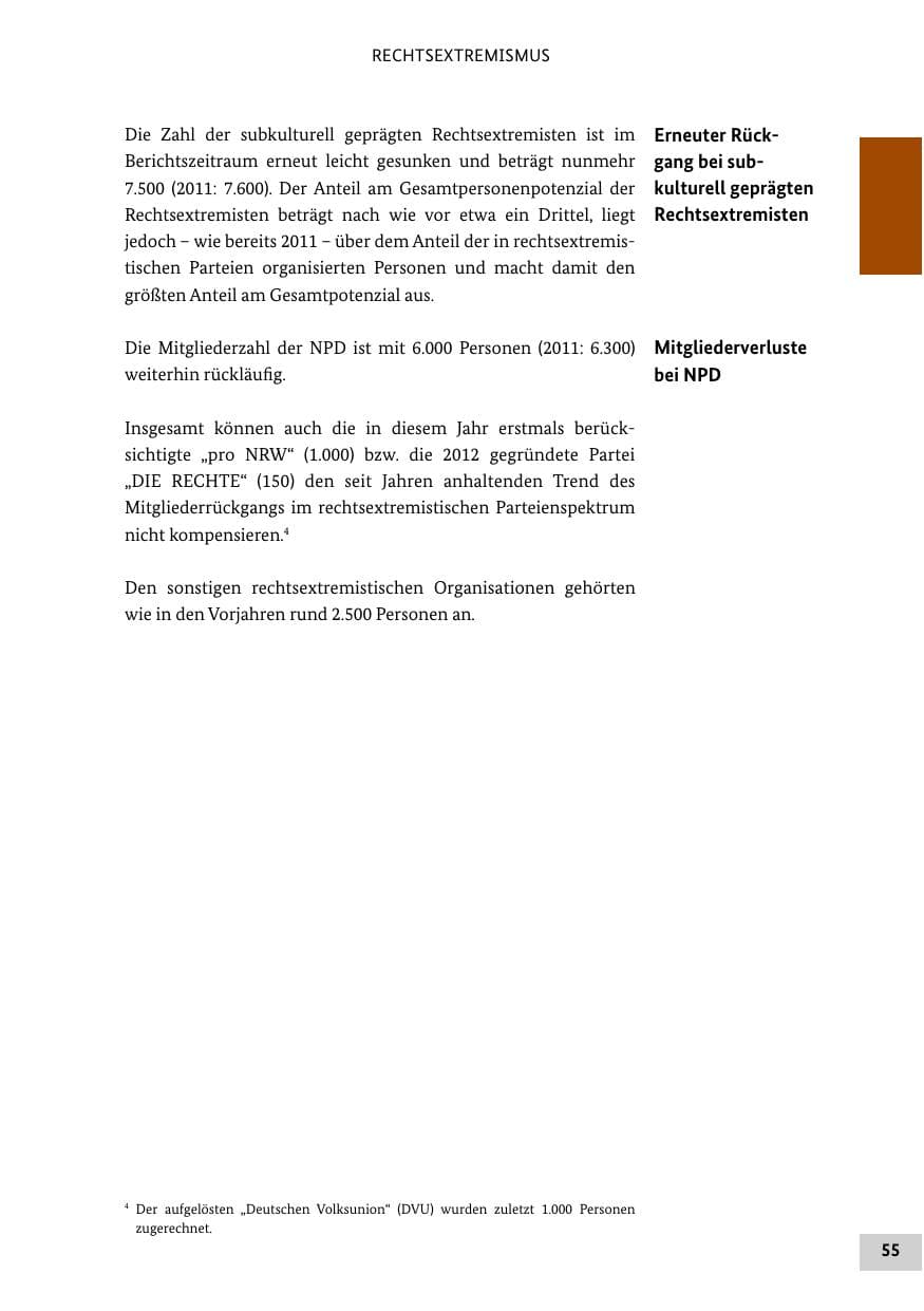 Seite 54 des Verfassungsschutzbericht 2012 Bund