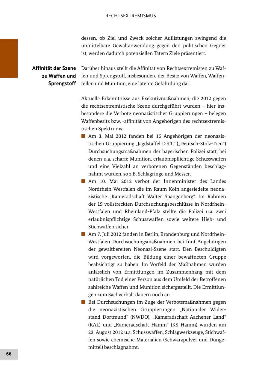 Seite 65 des Verfassungsschutzbericht 2012 Bund