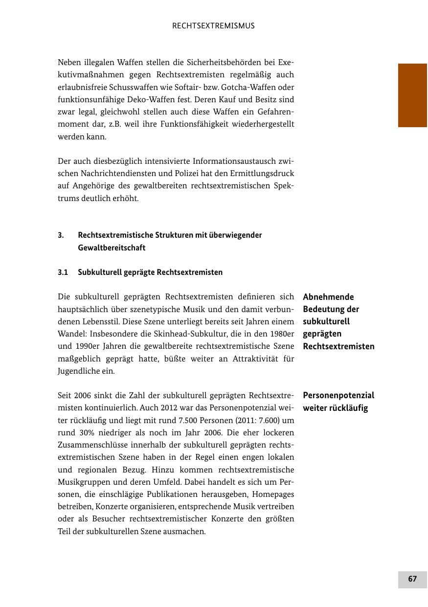 Seite 66 des Verfassungsschutzbericht 2012 Bund