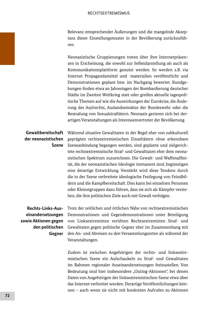 Seite 71 des Verfassungsschutzbericht 2012 Bund