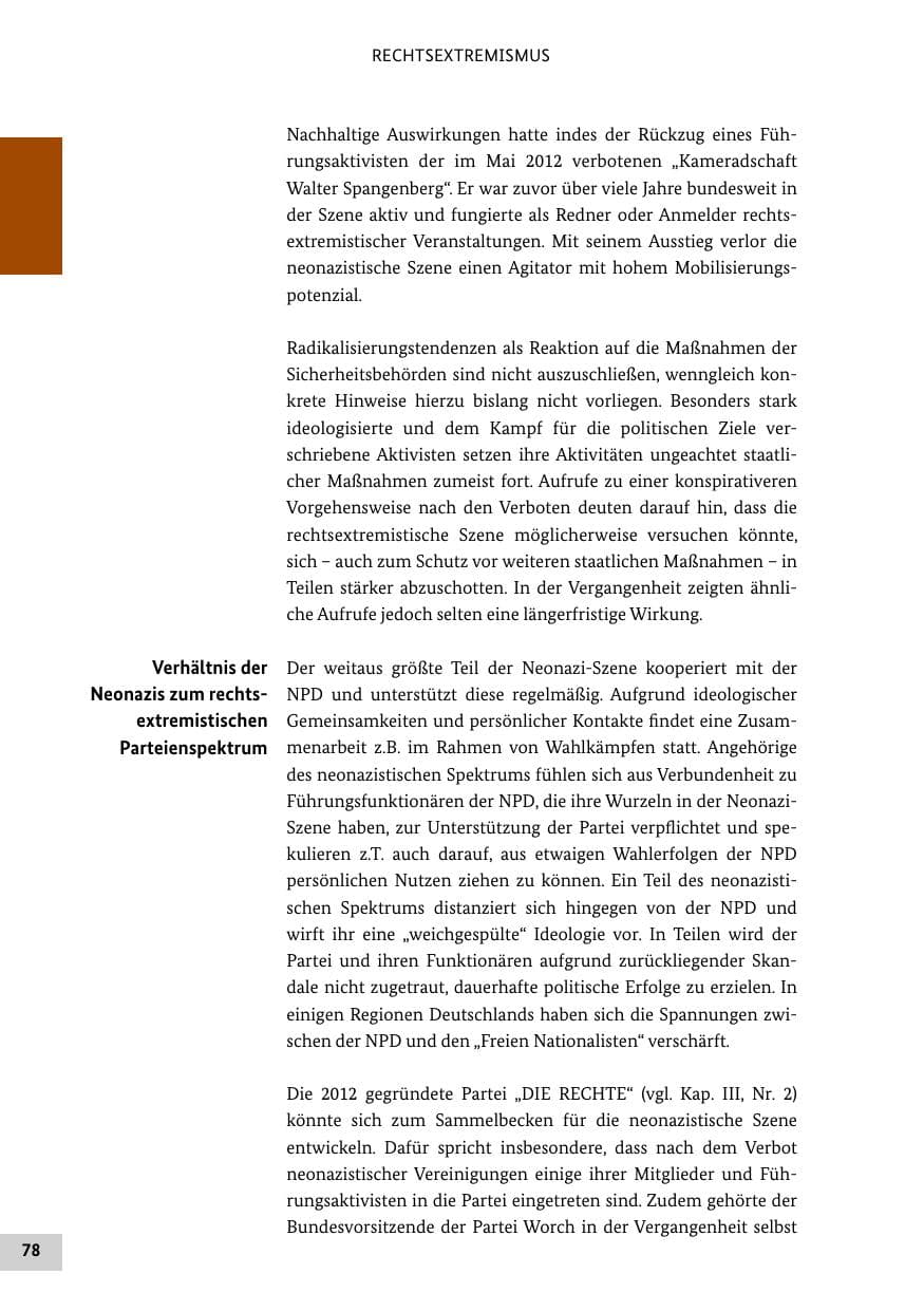 Seite 77 des Verfassungsschutzbericht 2012 Bund