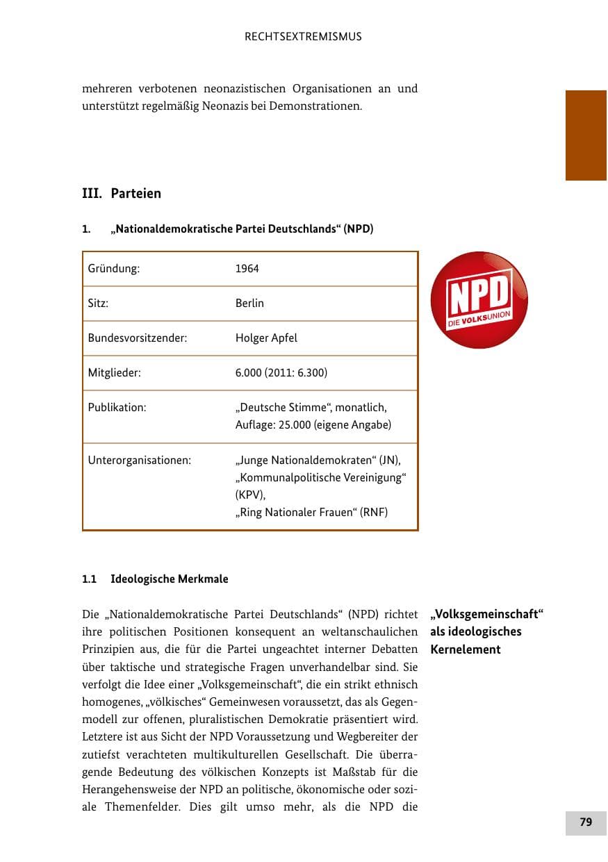 Seite 78 des Verfassungsschutzbericht 2012 Bund
