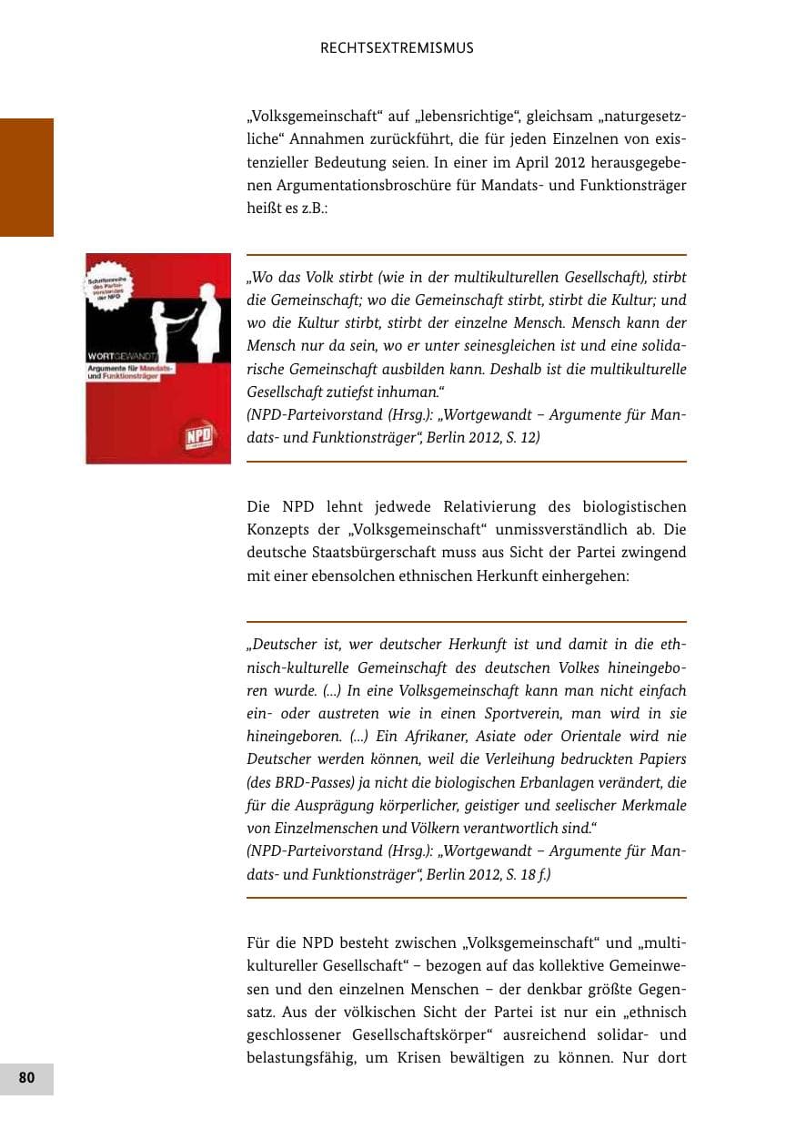Seite 79 des Verfassungsschutzbericht 2012 Bund