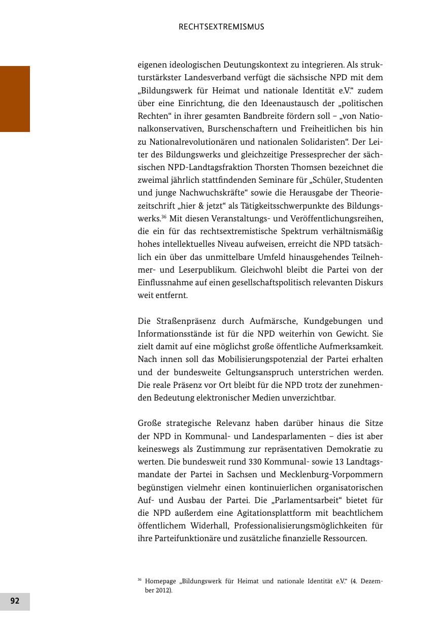 Seite 91 des Verfassungsschutzbericht 2012 Bund