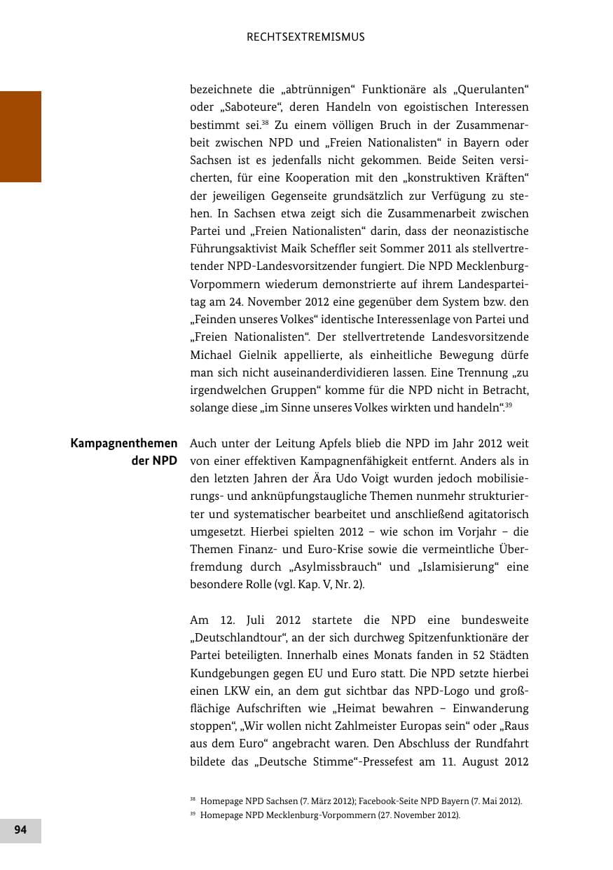 Seite 93 des Verfassungsschutzbericht 2012 Bund