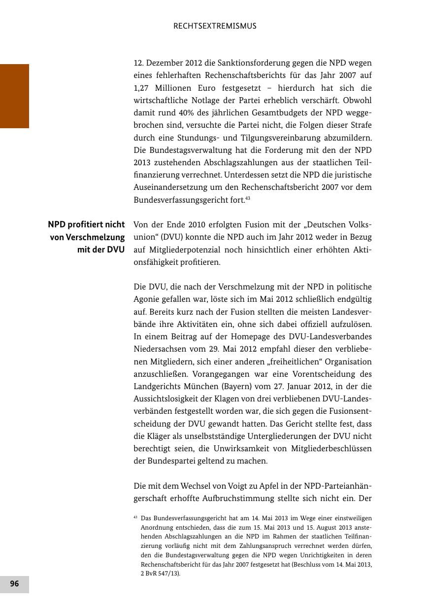 Seite 95 des Verfassungsschutzbericht 2012 Bund